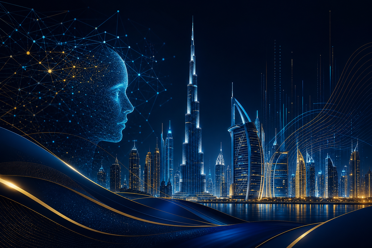 Dubai skyline at dusk representing UAE and GCC technology hubs.
